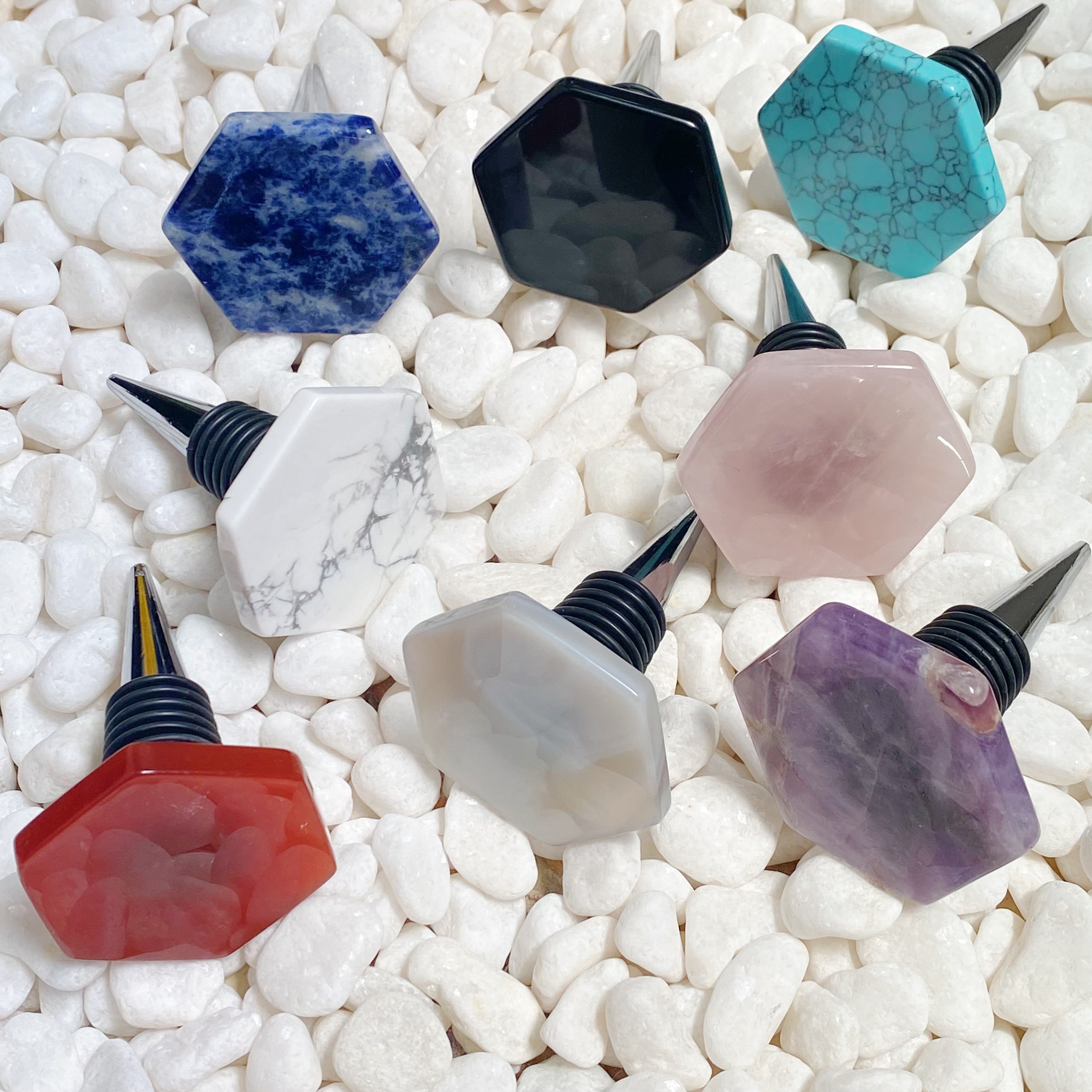 Ovulation Celebration Wine Stopper | Ovulatory Hexagon Stone Seal (Phase 3)