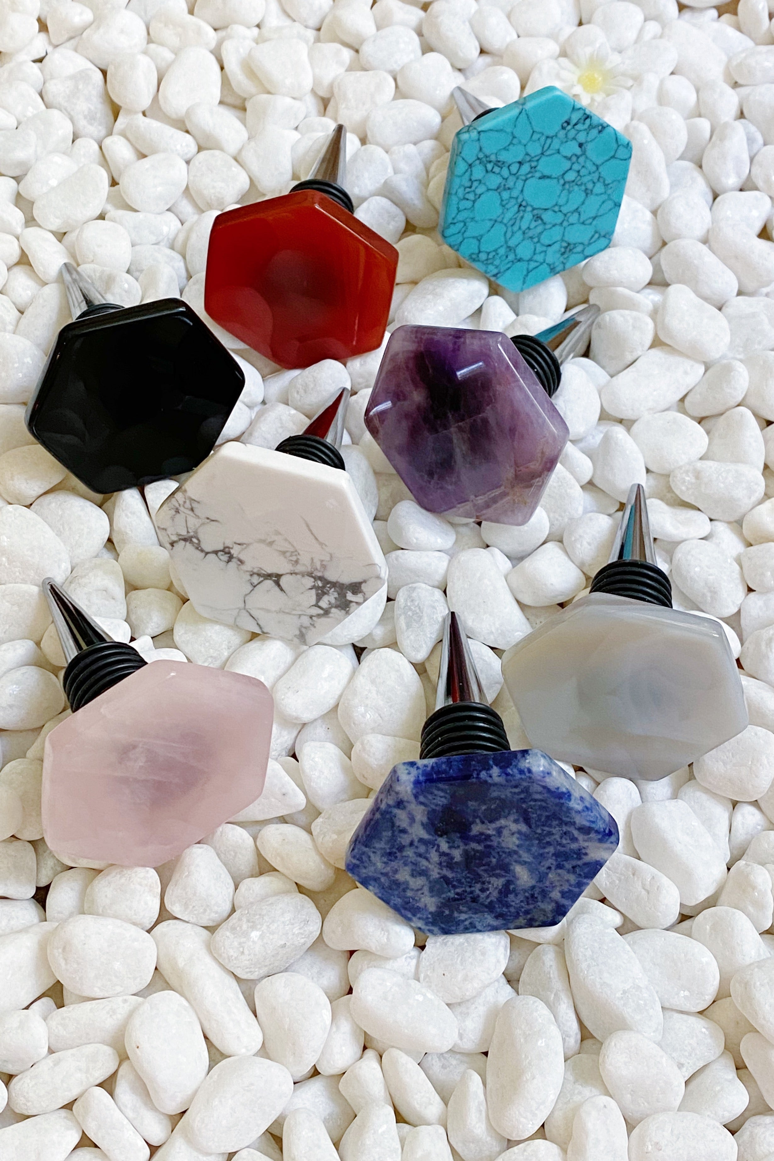 Ovulation Celebration Wine Stopper | Ovulatory Hexagon Stone Seal (Phase 3)