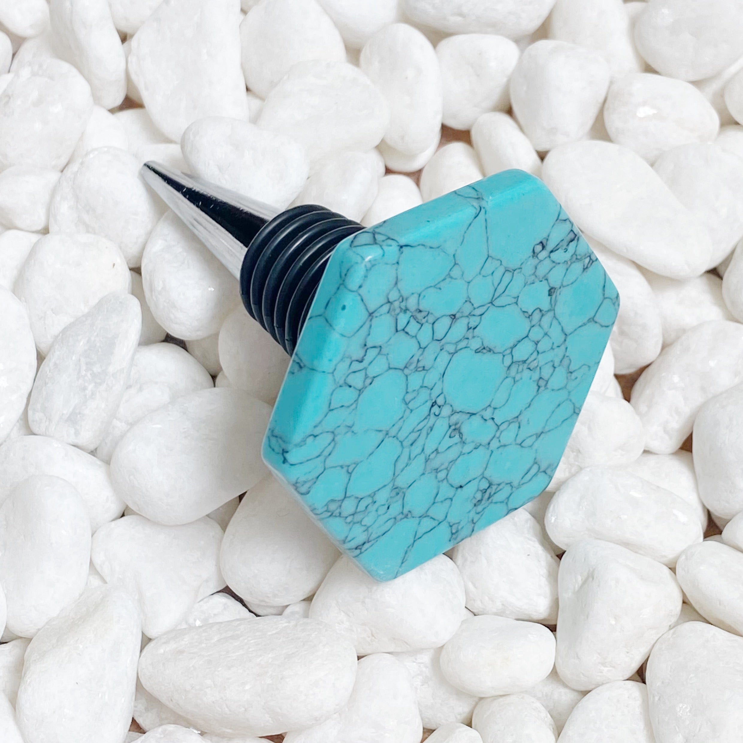 Ovulation Celebration Wine Stopper | Ovulatory Hexagon Stone Seal (Phase 3)