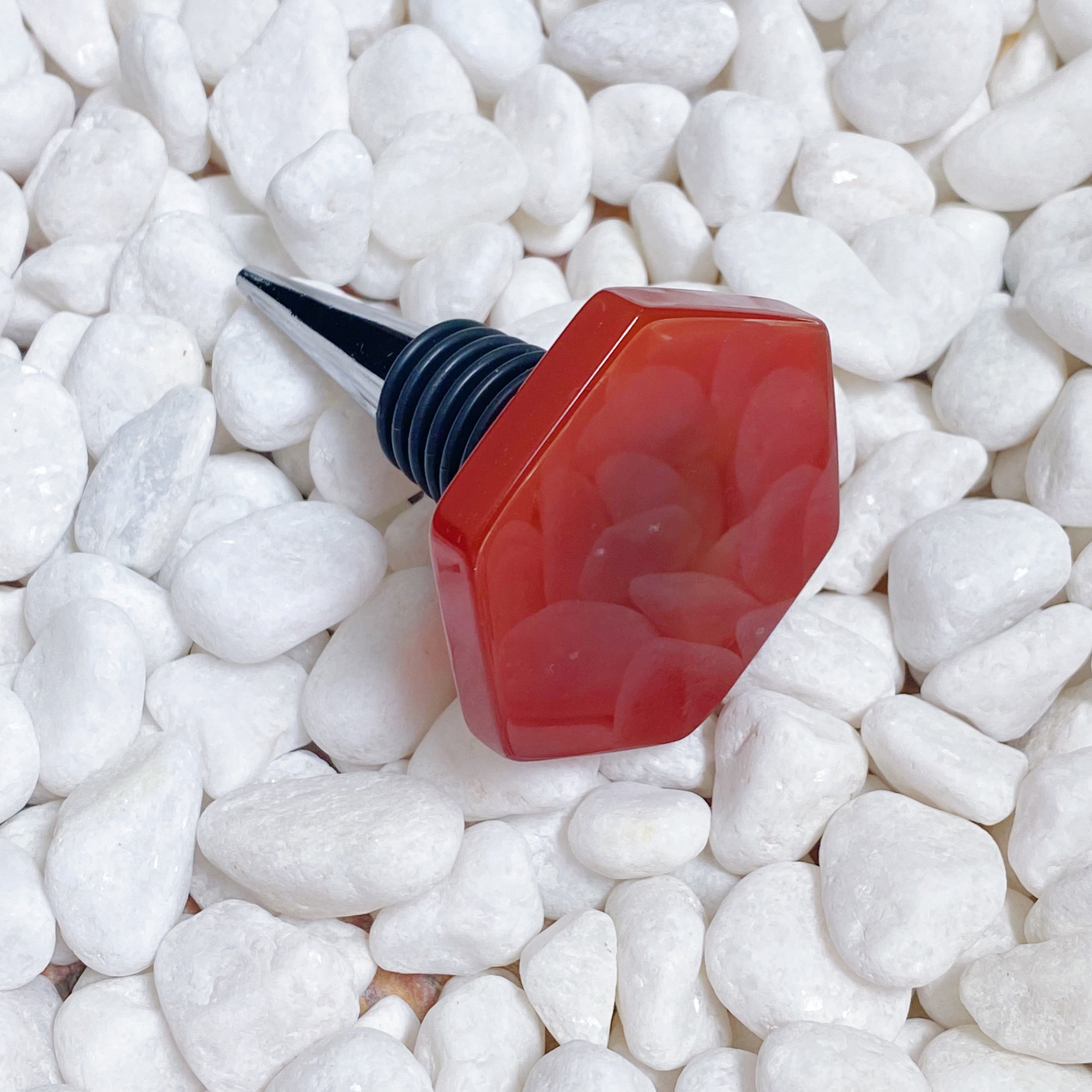 Ovulation Celebration Wine Stopper | Ovulatory Hexagon Stone Seal (Phase 3)