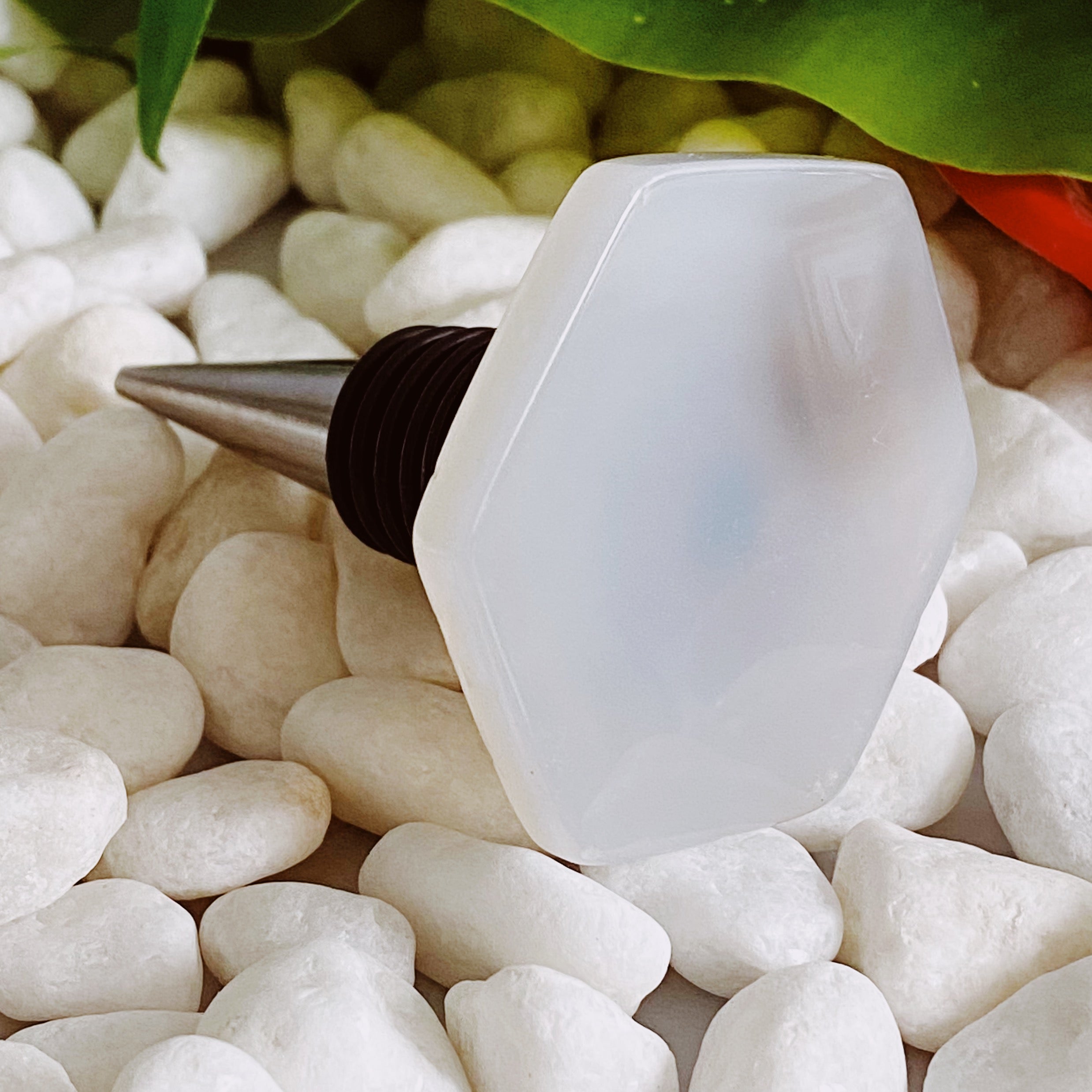 Ovulation Celebration Wine Stopper | Ovulatory Hexagon Stone Seal (Phase 3)