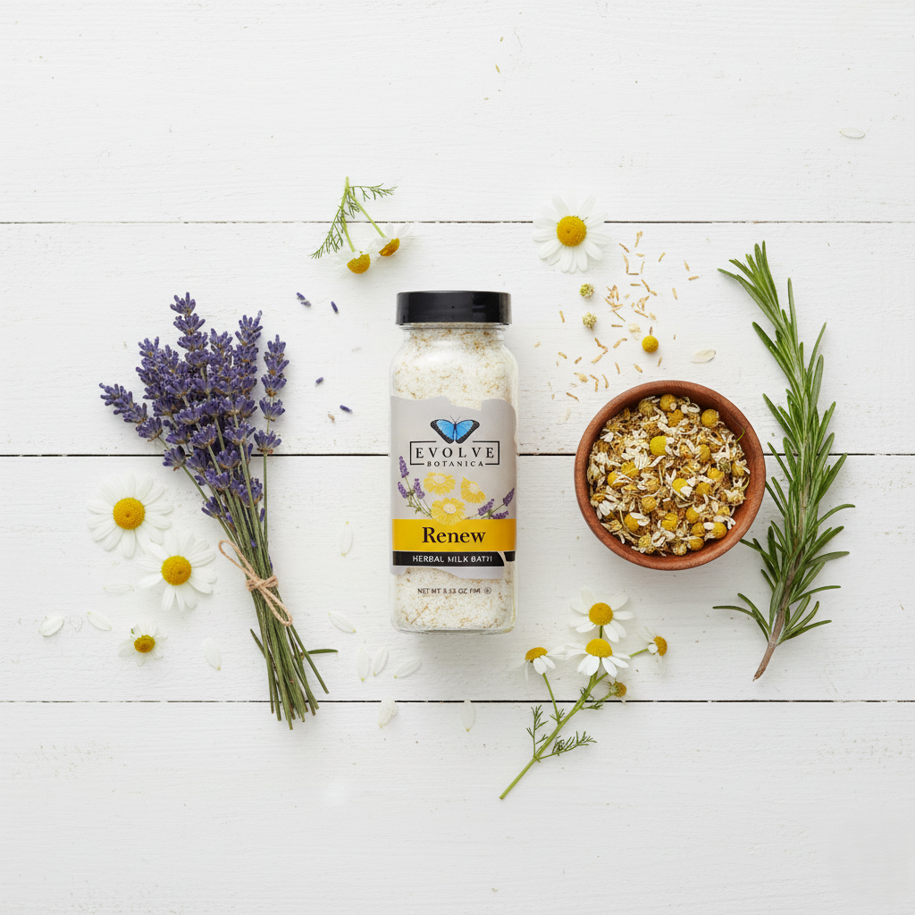 Renewal Milk Bath - Herbal Rosemary, Lavender, Chamomile | Follicular/Spring (Phase 2)