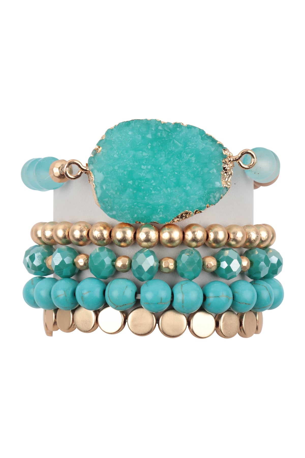The Cyclical Flow Intention Druzy Charm Bracelet Set
