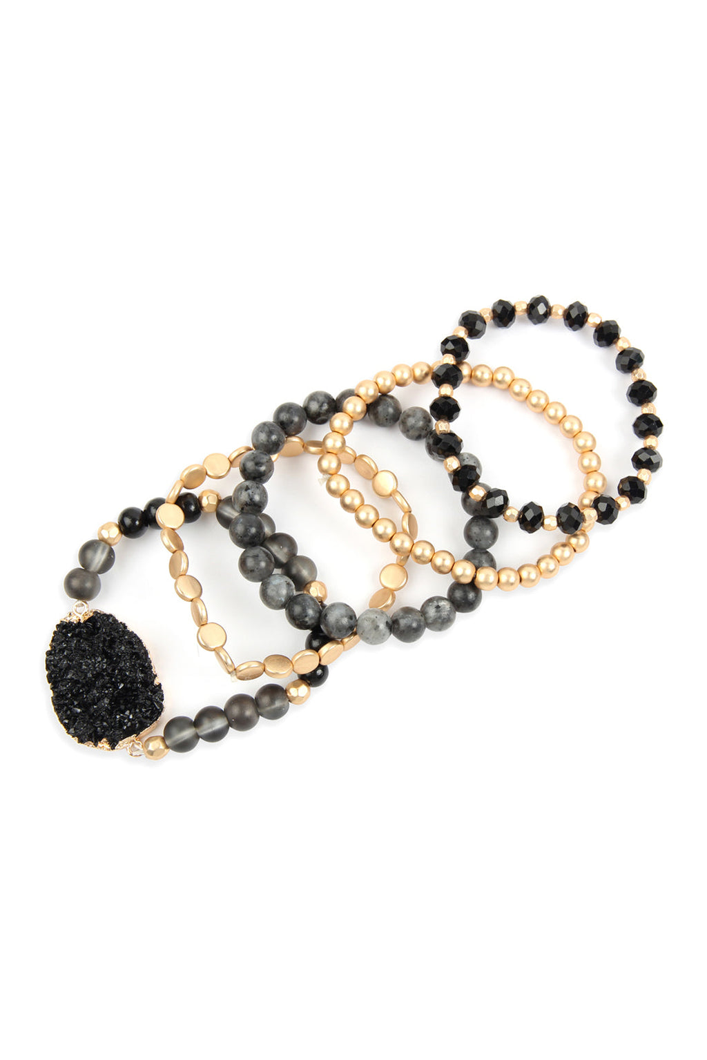 The Cyclical Flow Intention Druzy Charm Bracelet Set