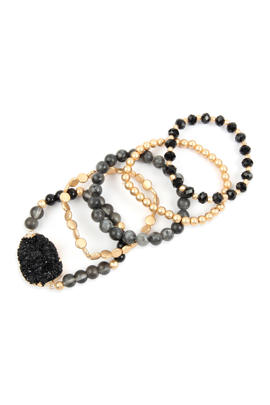 The Cyclical Flow Intention Druzy Charm Bracelet Set