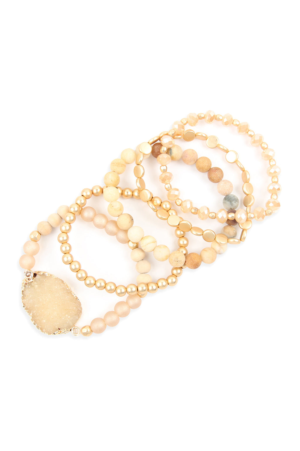 The Cyclical Flow Intention Druzy Charm Bracelet Set