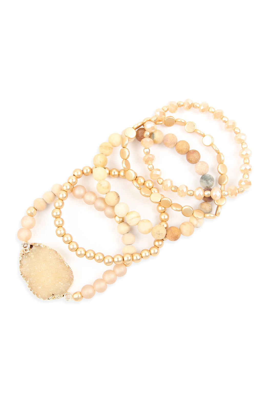 The Cyclical Flow Intention Druzy Charm Bracelet Set