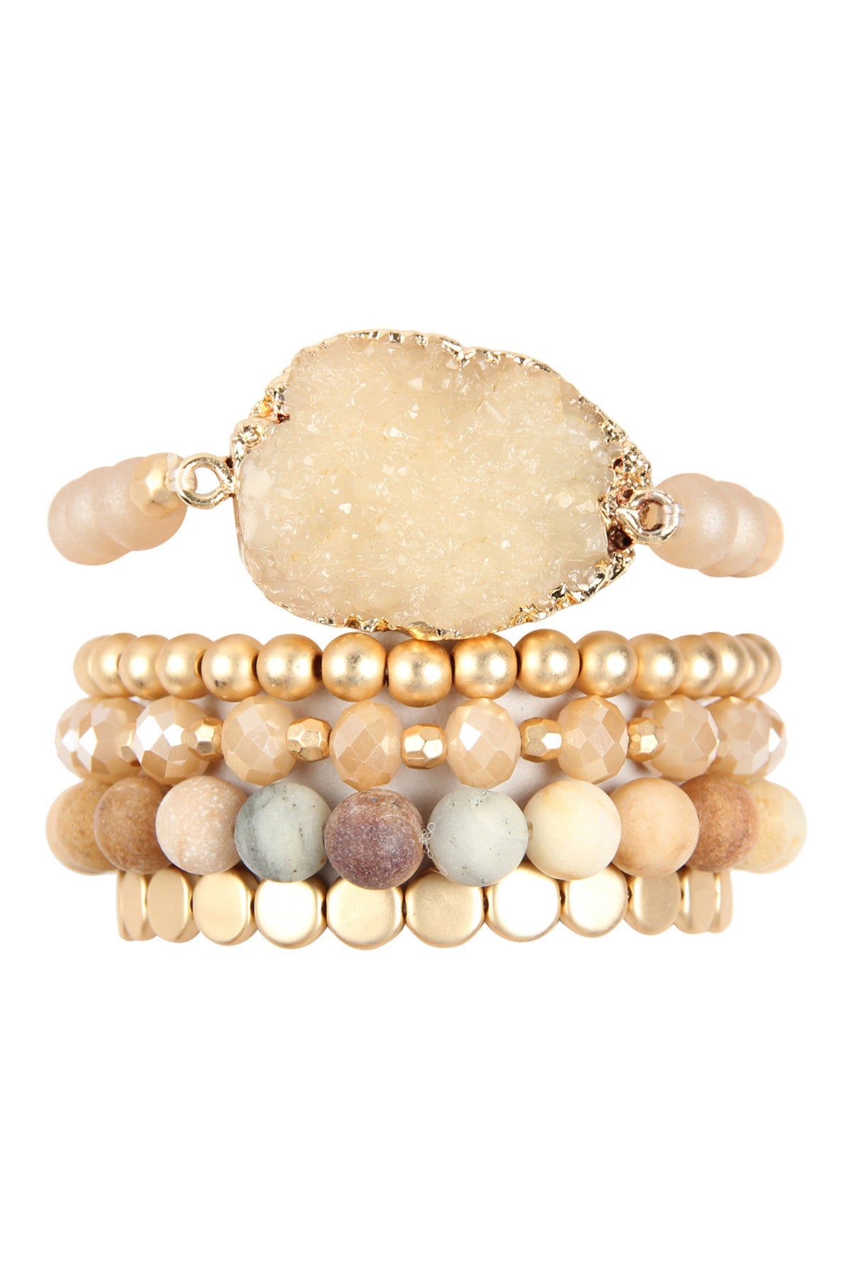 The Cyclical Flow Intention Druzy Charm Bracelet Set