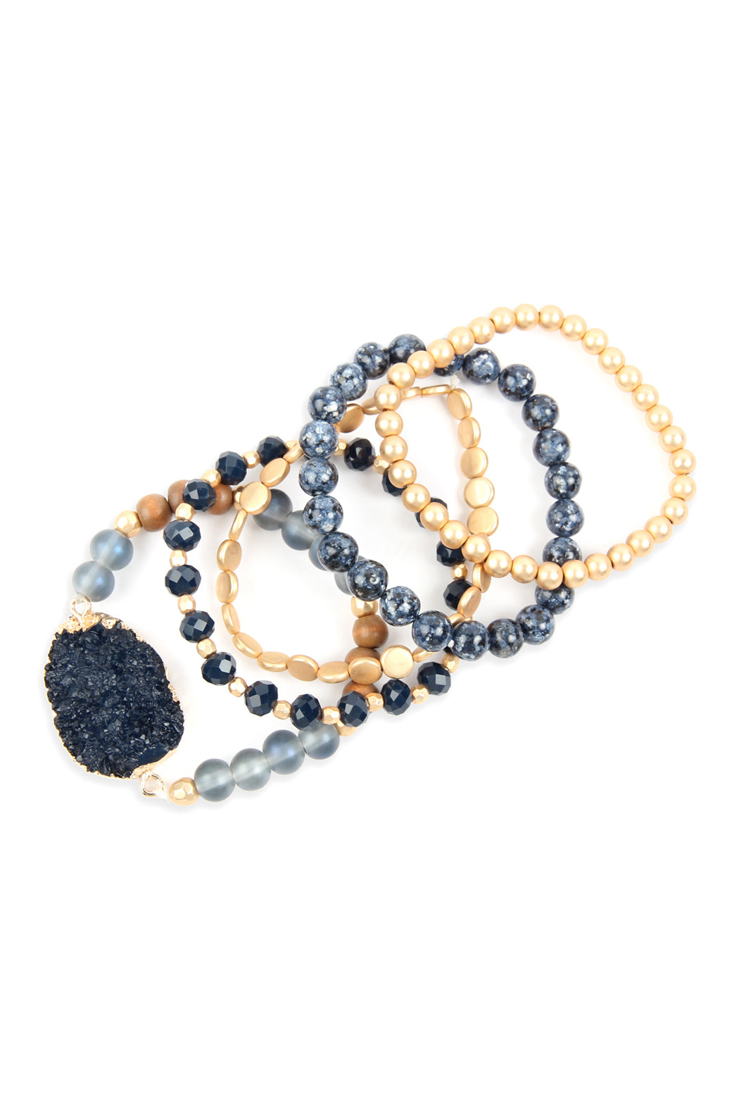 The Cyclical Flow Intention Druzy Charm Bracelet Set