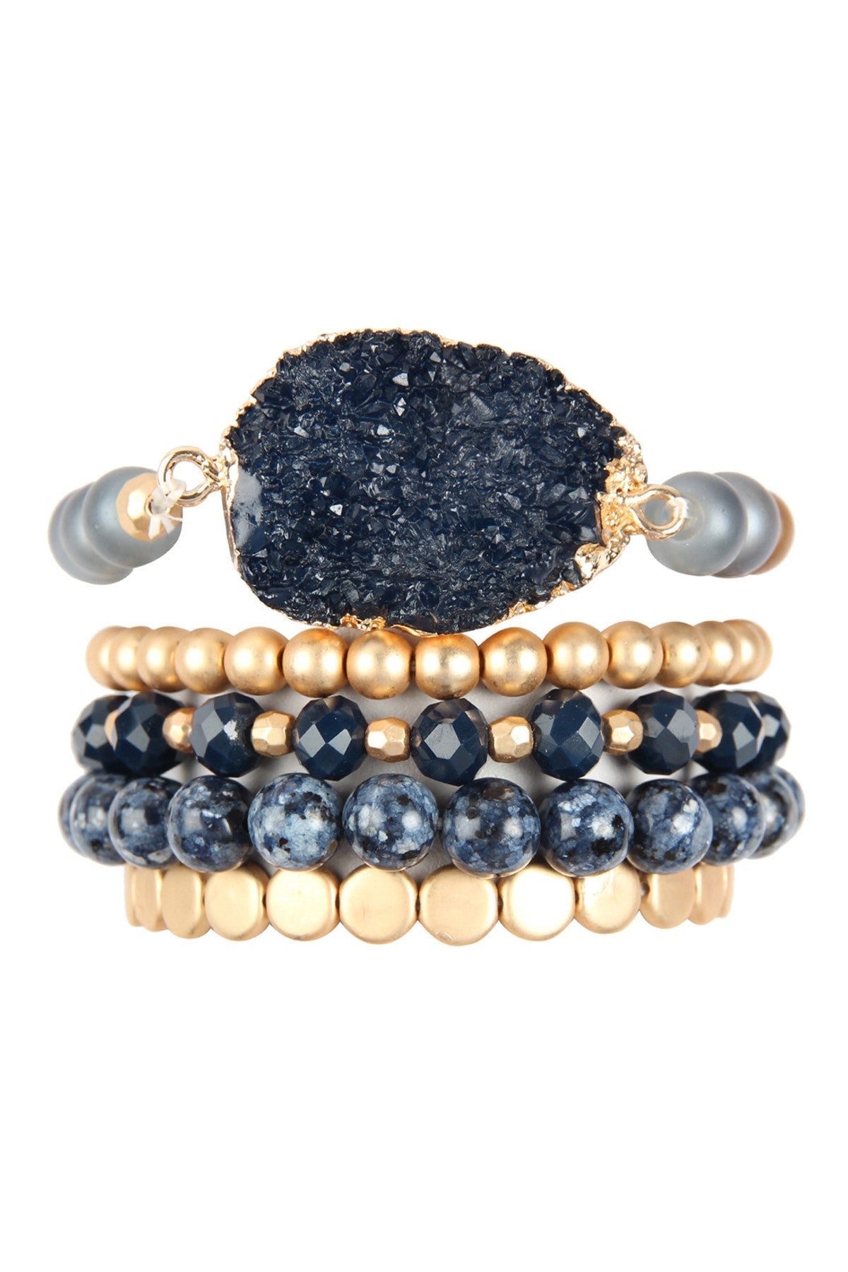 The Cyclical Flow Intention Druzy Charm Bracelet Set