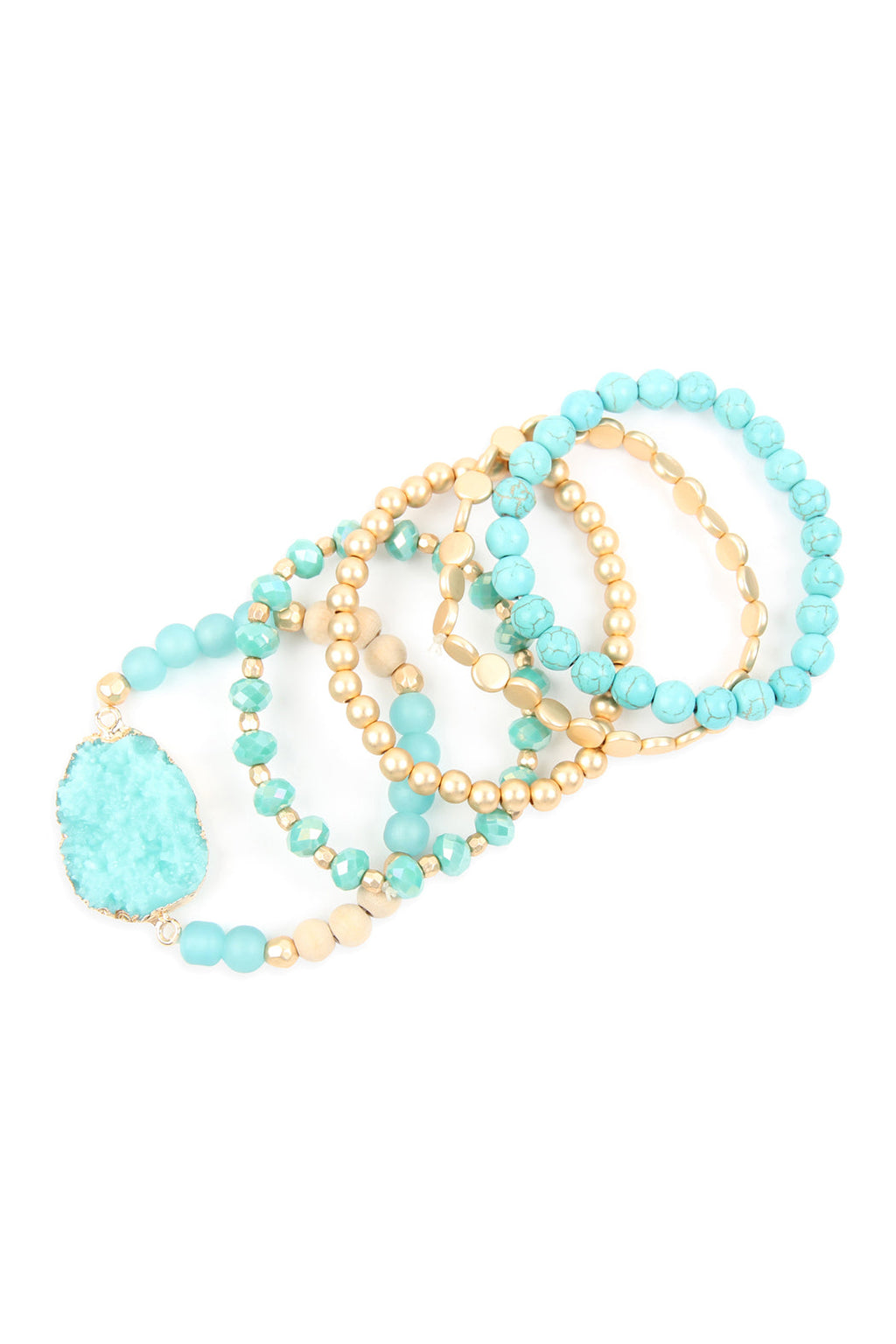 The Cyclical Flow Intention Druzy Charm Bracelet Set