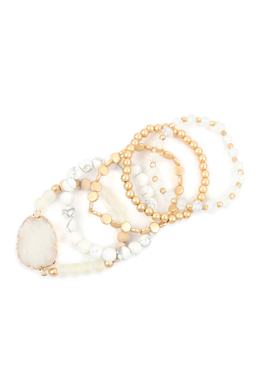 The Cyclical Flow Intention Druzy Charm Bracelet Set