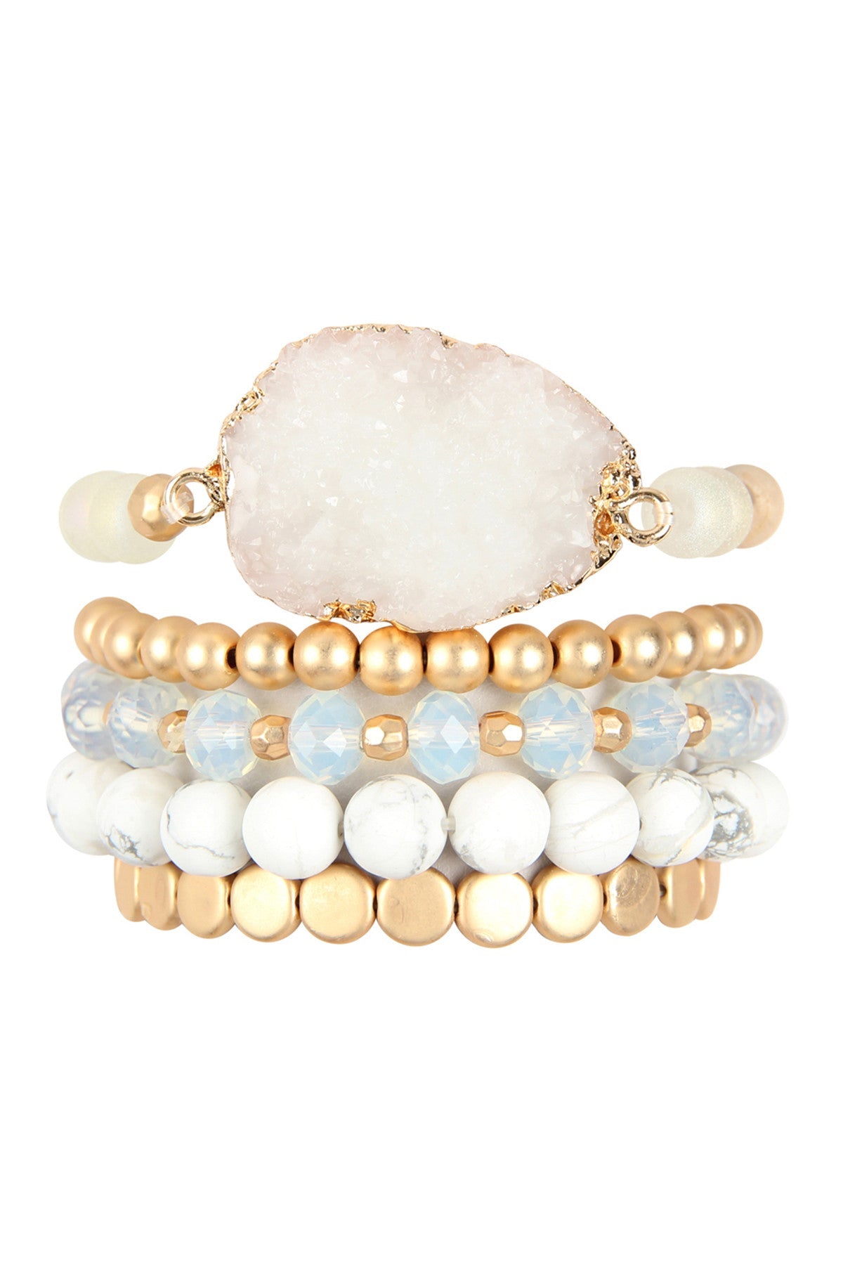 The Cyclical Flow Intention Druzy Charm Bracelet Set
