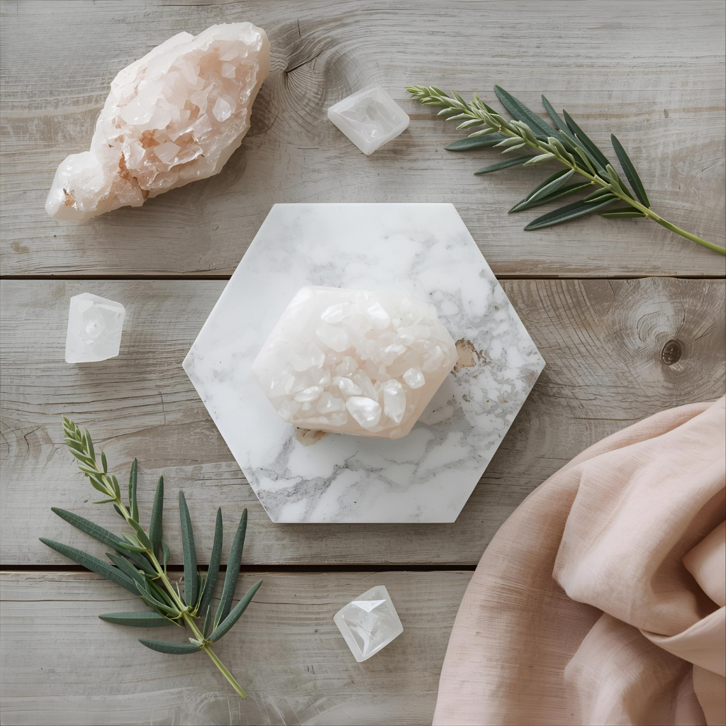 Selenite Crystal Cleansing Plate | Ovulatory Energy (Phase 3)