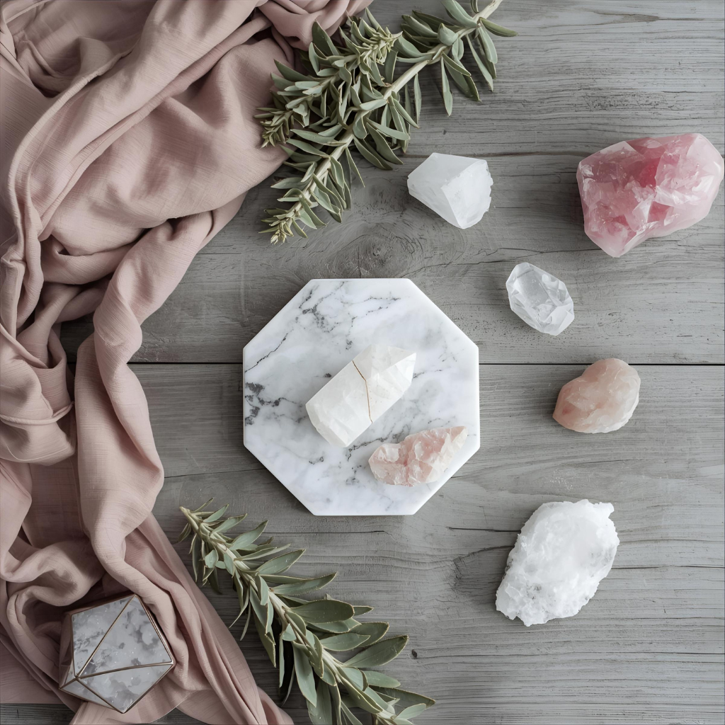 Selenite Crystal Cleansing Plate | Ovulatory Energy (Phase 3)