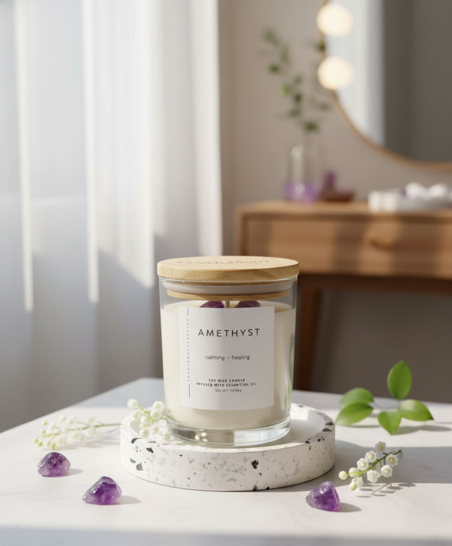 Intentional Energy Glow Ritual | The Amethyst Crystal Candle