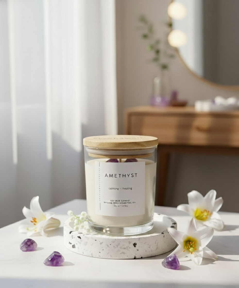 Intentional Energy Glow Ritual | The Amethyst Crystal Candle